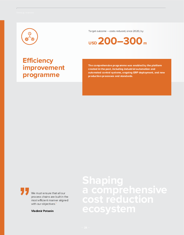 Efficiency improvement programme